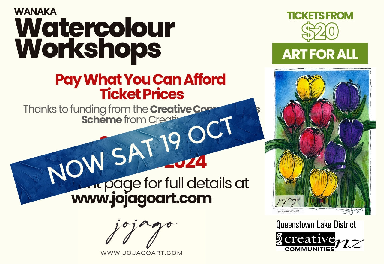 Wanaka Watercolour Workshops with Jo Jago Art (Saturday 19 October 2024)