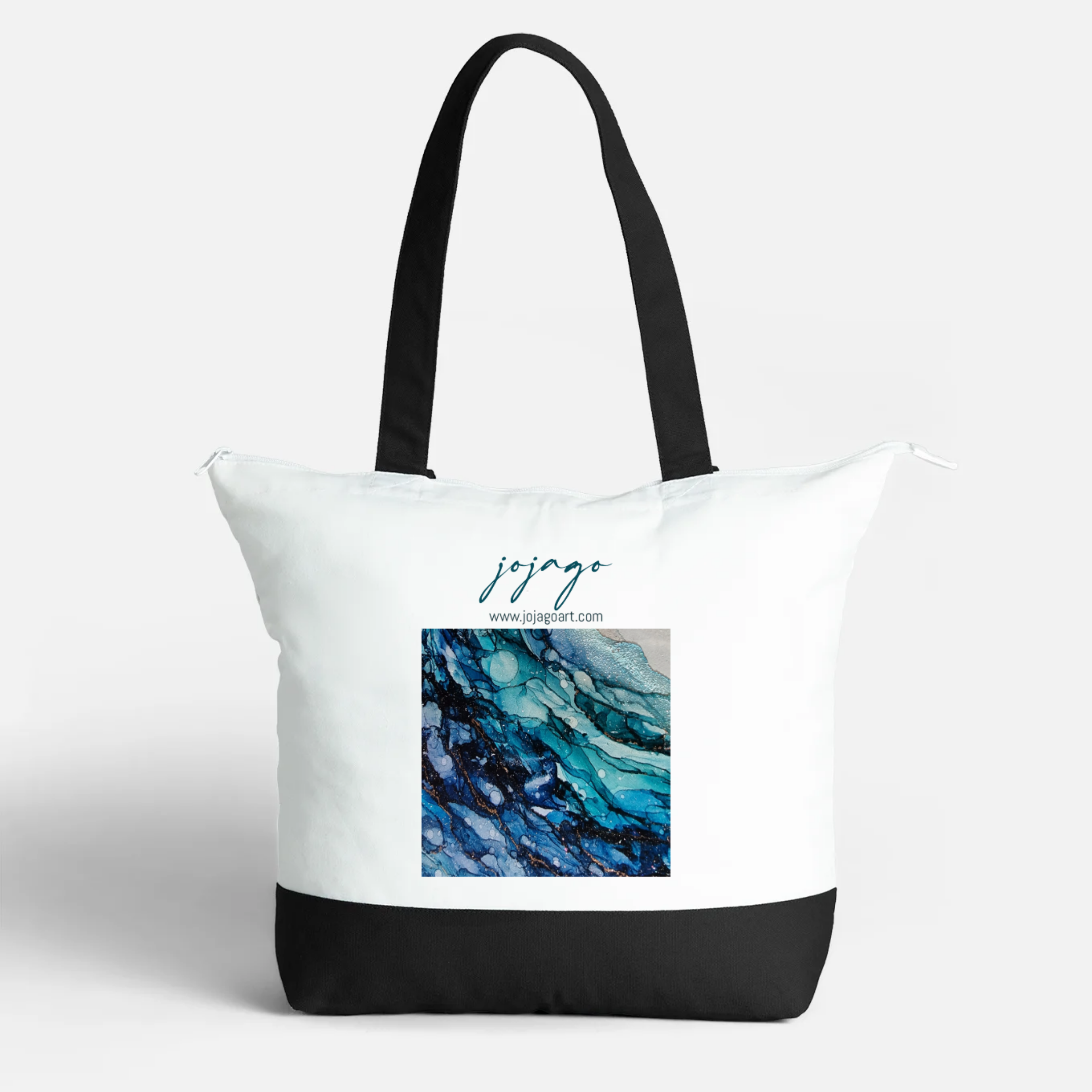 Ocean Large Cotton Tote Bag with Zip