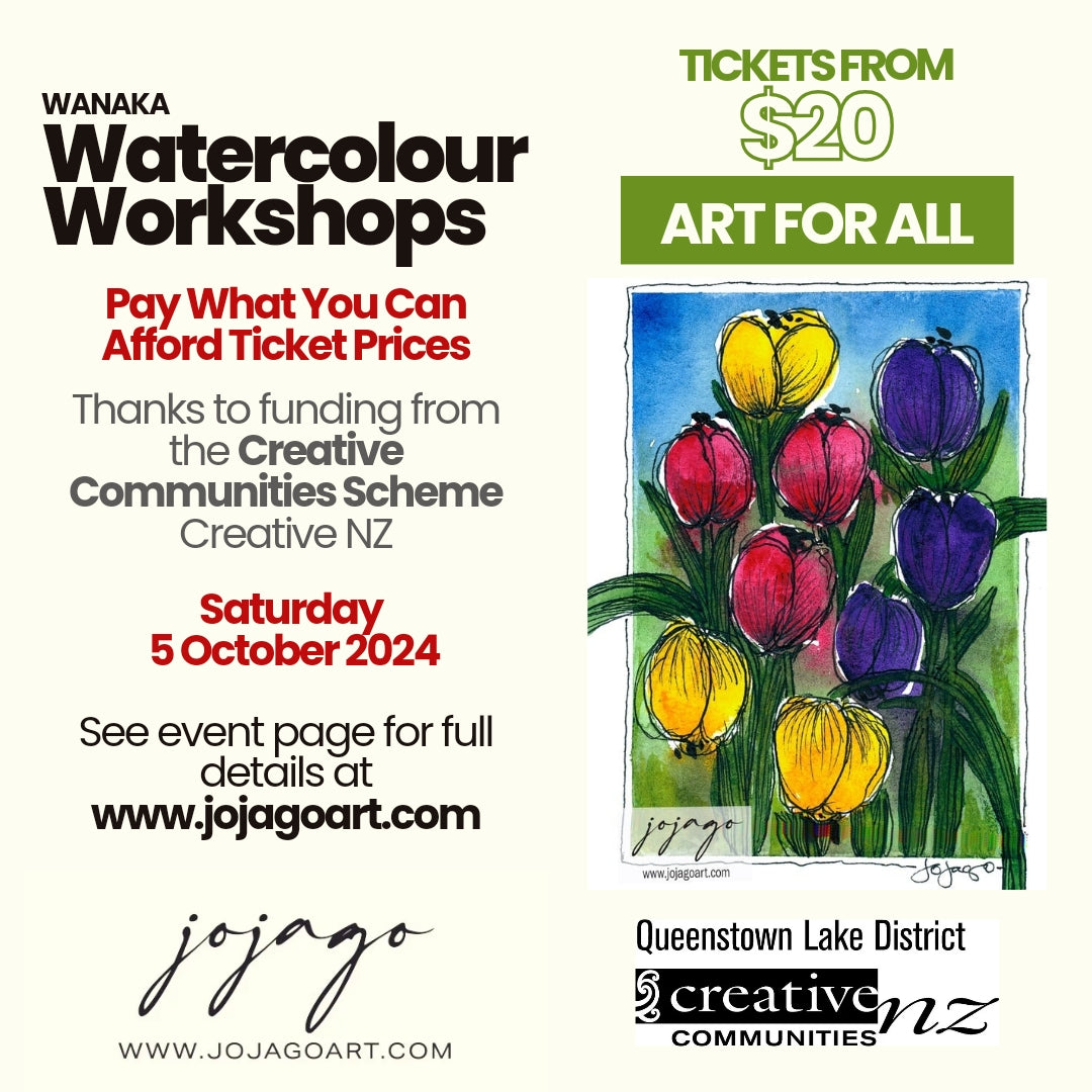 Wanaka Watercolour Workshops with Jo Jago Art (Saturday 19 October 2024)